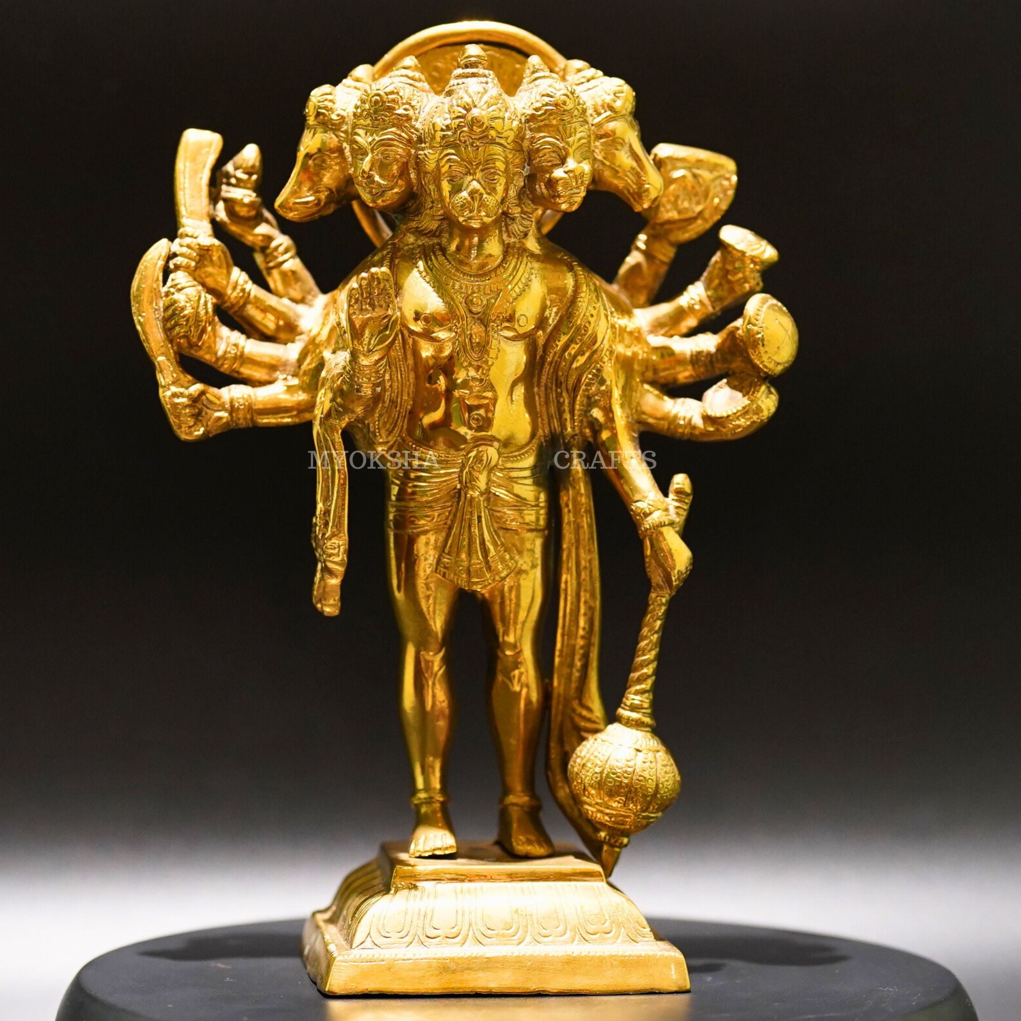 Brass Panchmukhi Hanuman - Powerful Symbol of Strength and Devotion | Grocsy
