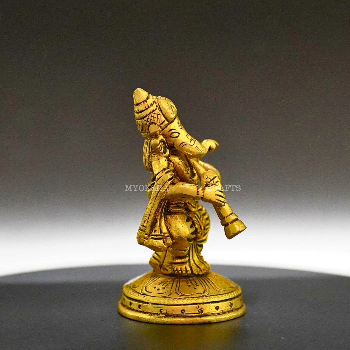 Ganesha Playing Shehnai Brass Idol - Invoking Prosperity and Harmony in Your Home | Grocsy
