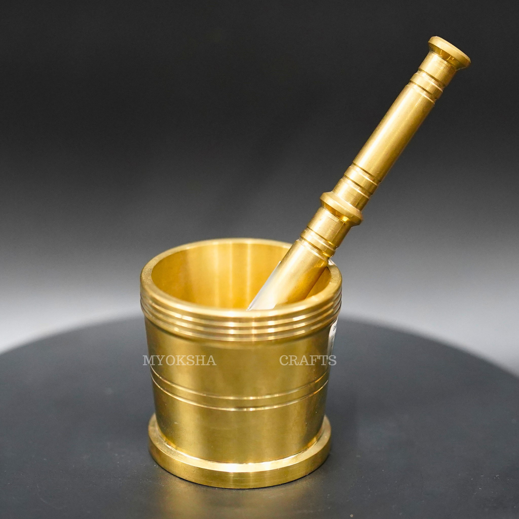 Brass Mortar and Pestle - Embrace the Art of Traditional Grinding | Grocsy