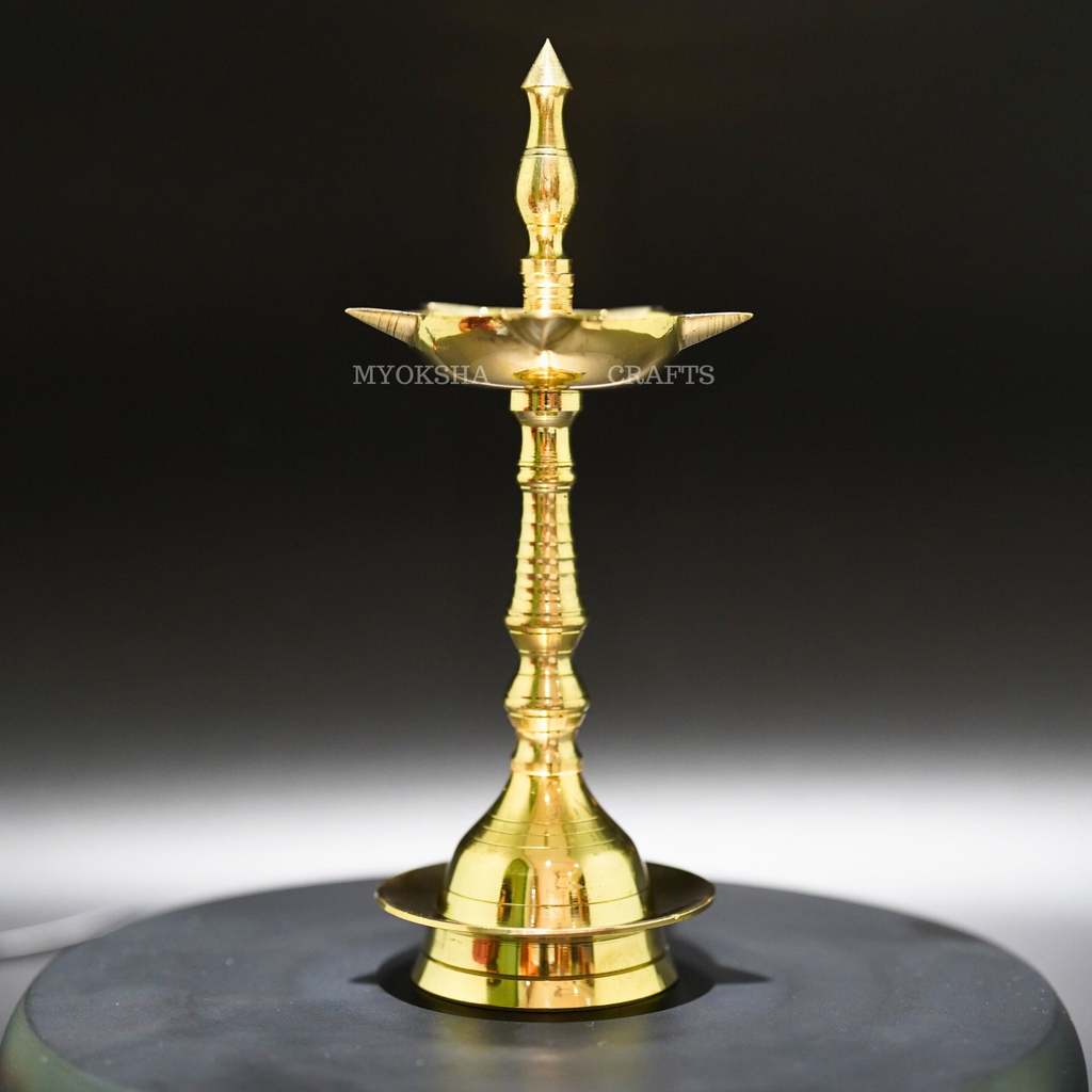 Kerala Deepa Brass 8.5": Embrace the Radiance of God's Own Country | Grocsy