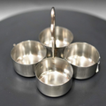 Stainless Steel Chowmukh Haldi Kum Kum Holder: Auspicious Offering for Devotees | Grocsy