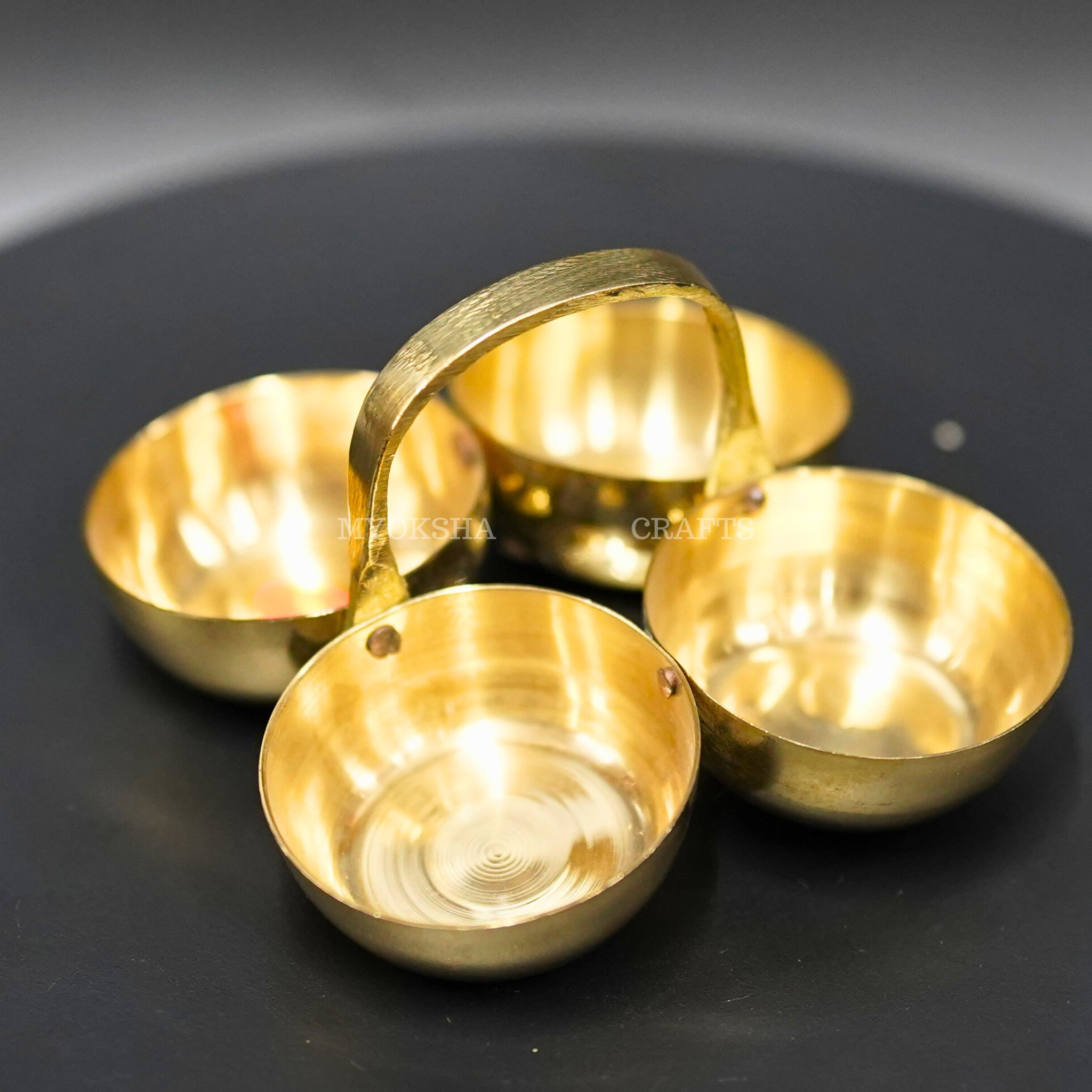 Brass Chowmukh Haldi Kumkum Holder: A Touch of Tradition for Homes | Grocsy