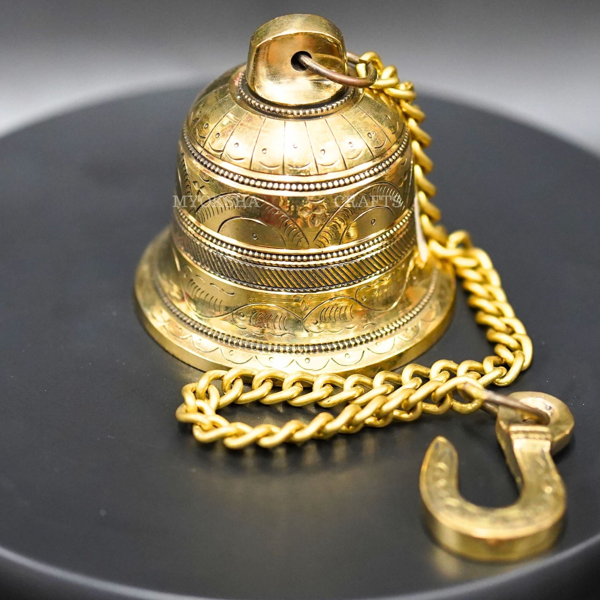 Nostalgic Echoes Antique Hanging Bell: Vintage Delight for Homes | Grocsy