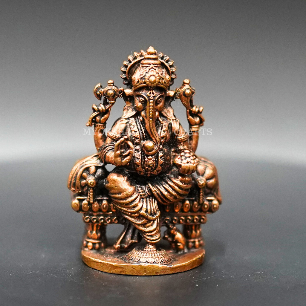 Copper Ganapathi Idol: Radiant Beauty for Devotees | Grocsy