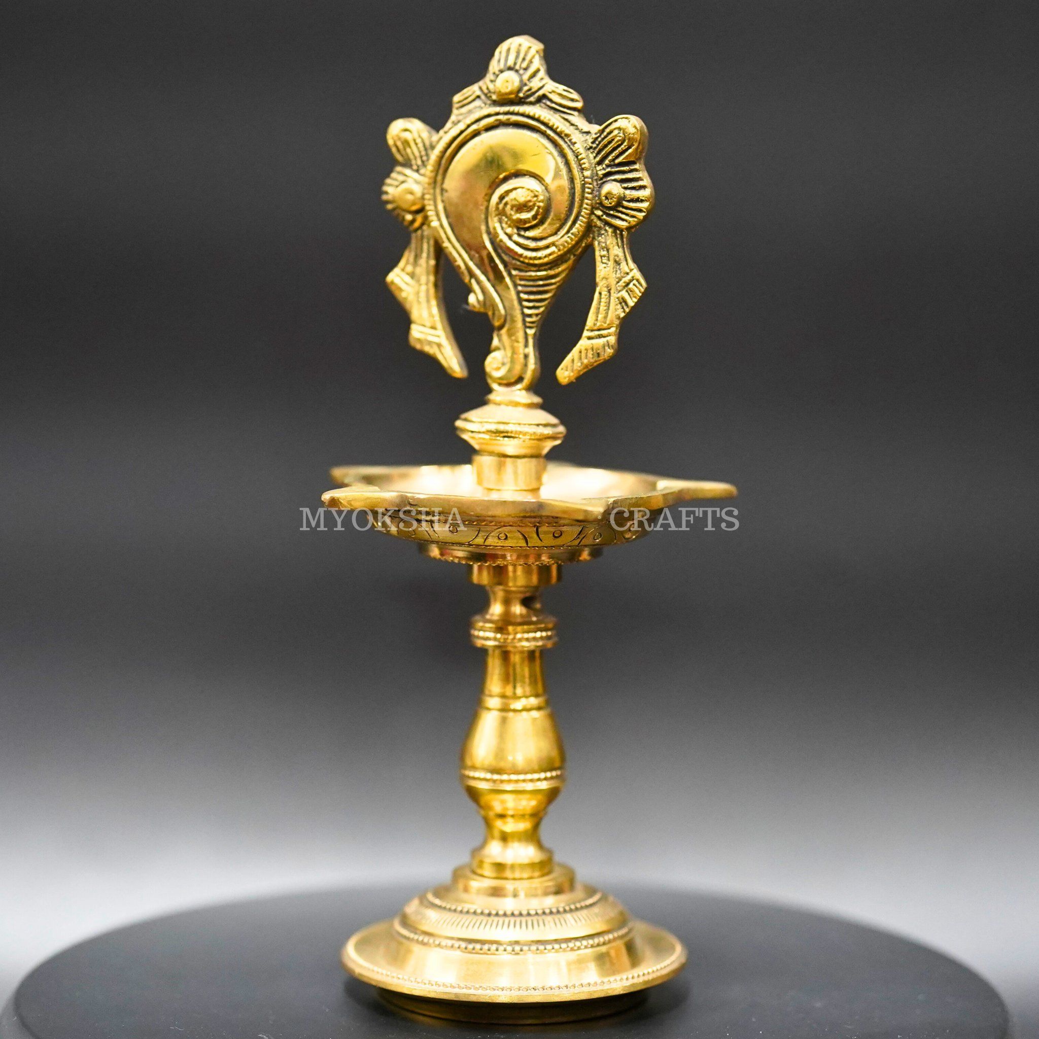 Brass Shankh Diya: Divine Illumination for Devotees | Grocsy