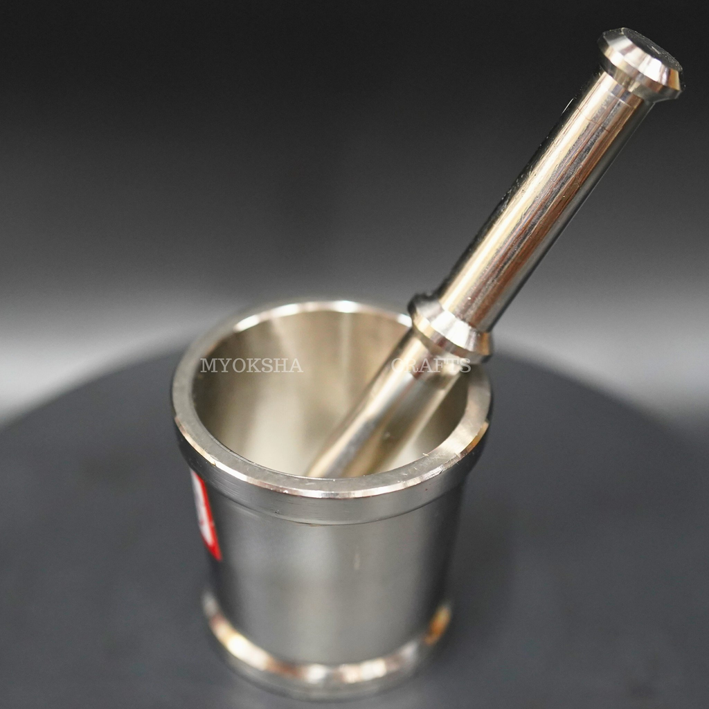 Stainless Steel Mortar & Pestle Set: Perfect for NRI Kitchen Delights | Grocsy