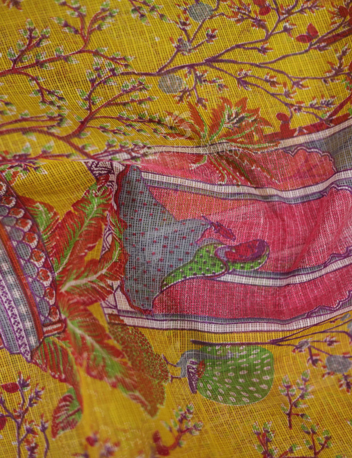 Light Yellow Colour With Orange Blouse Cotton Brasso Saree By Gayathri Reddy Designer Studio | Grocsy