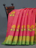 Baby Pink Colour With Leaf Green Blouse Cotton Brasso Saree By Gayathri Reddy Designer Studio | Grocsy