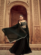 Anaita Black Georgette Lehenga Choli With Hand Work | Grocsy