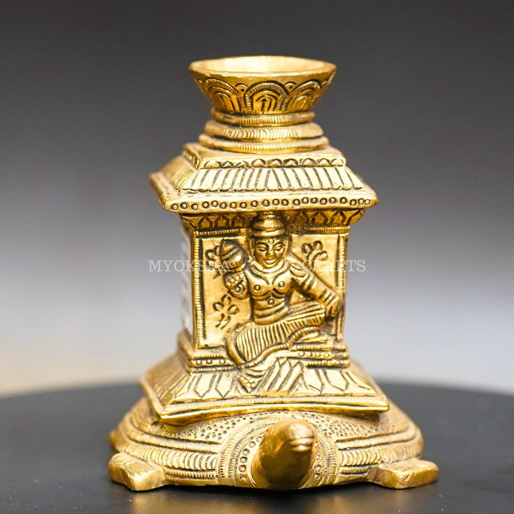 Brass Kurma with Tulasi Agarbatti Stand | Grocsy