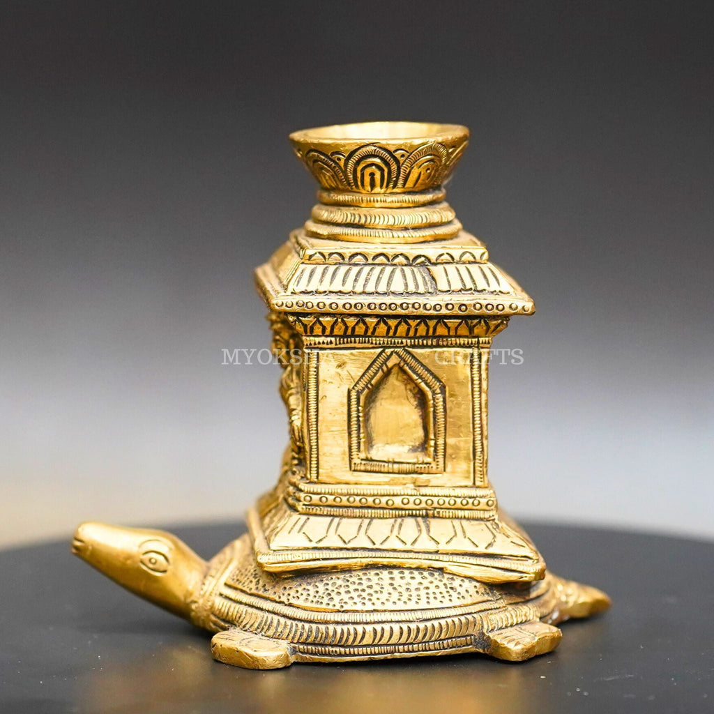 Brass Kurma with Tulasi Agarbatti Stand | Grocsy