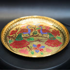 Brass Peacock Design Plate | Grocsy