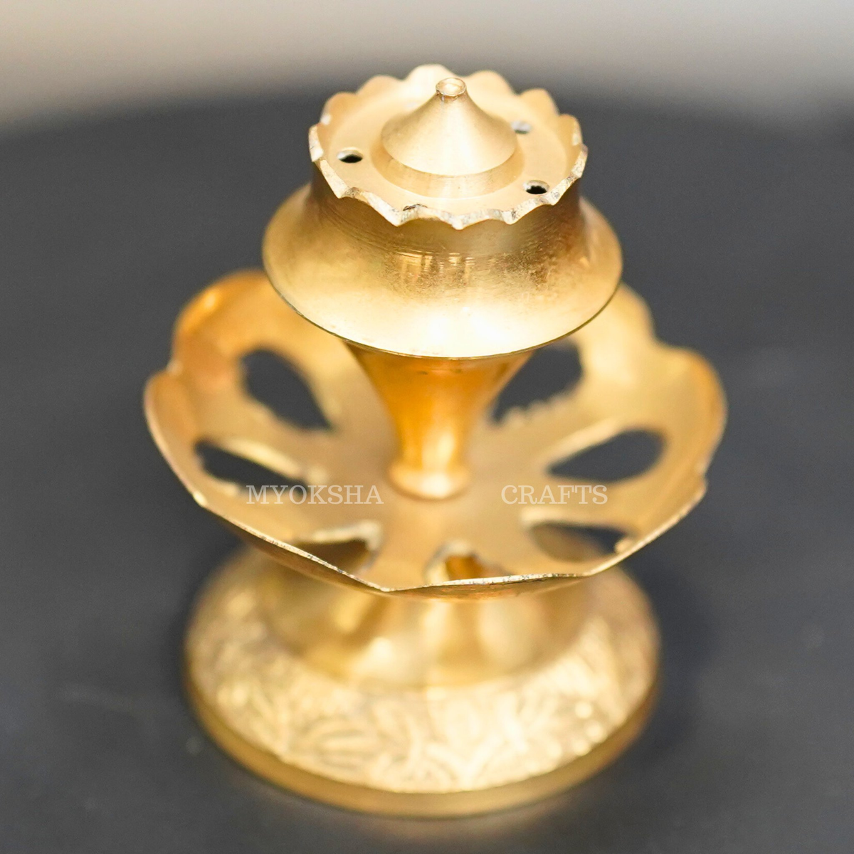 Brass Hibiscus Flower Agarbatti Stand | Grocsy