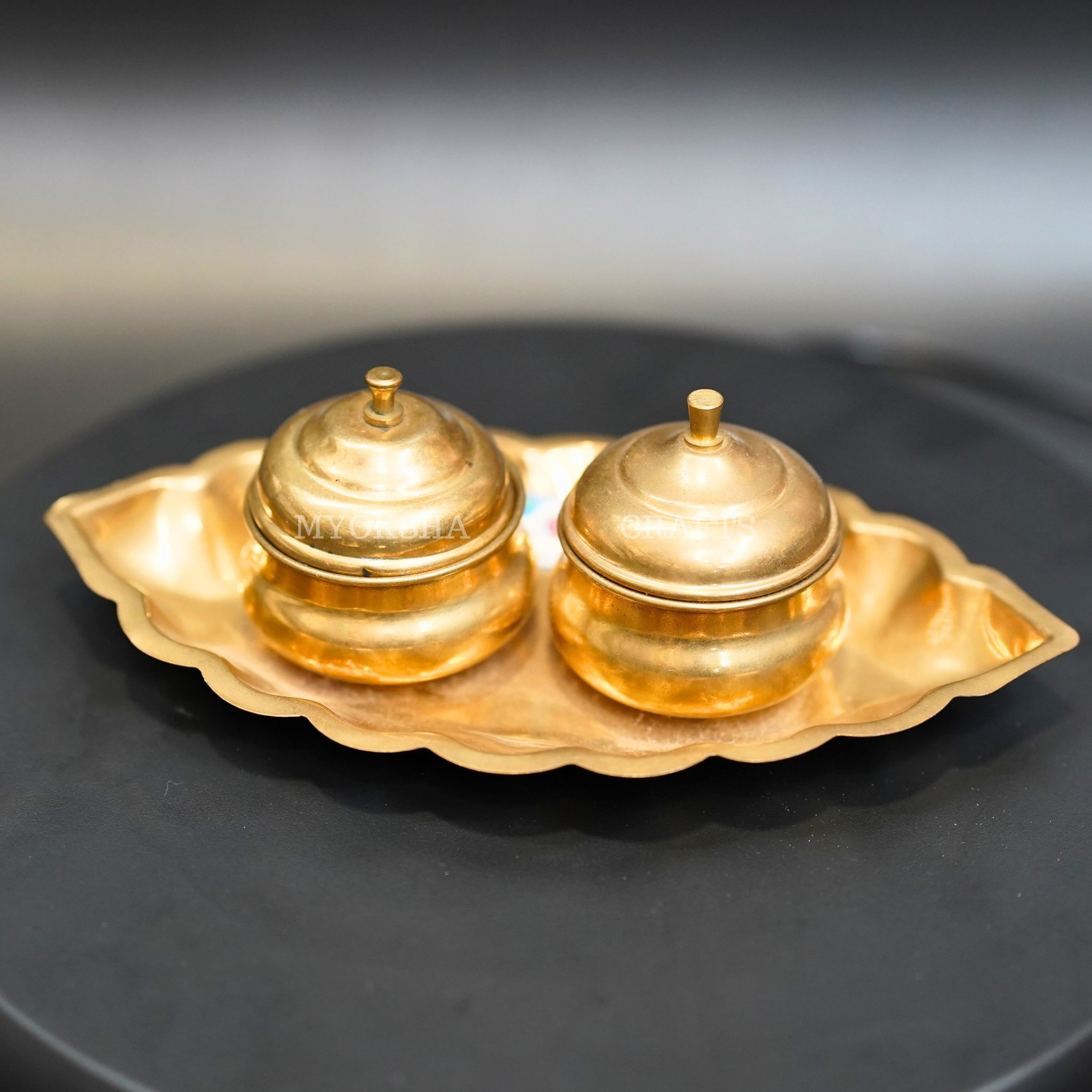 Brass Haldi Kumkum Holder | Grocsy