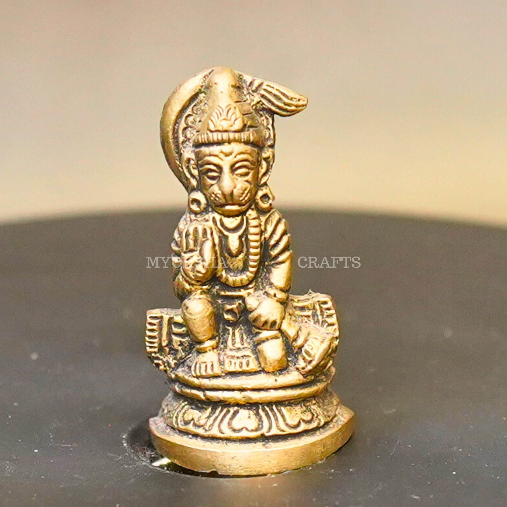 Brass Hanuman Sitting Idol | Grocsy