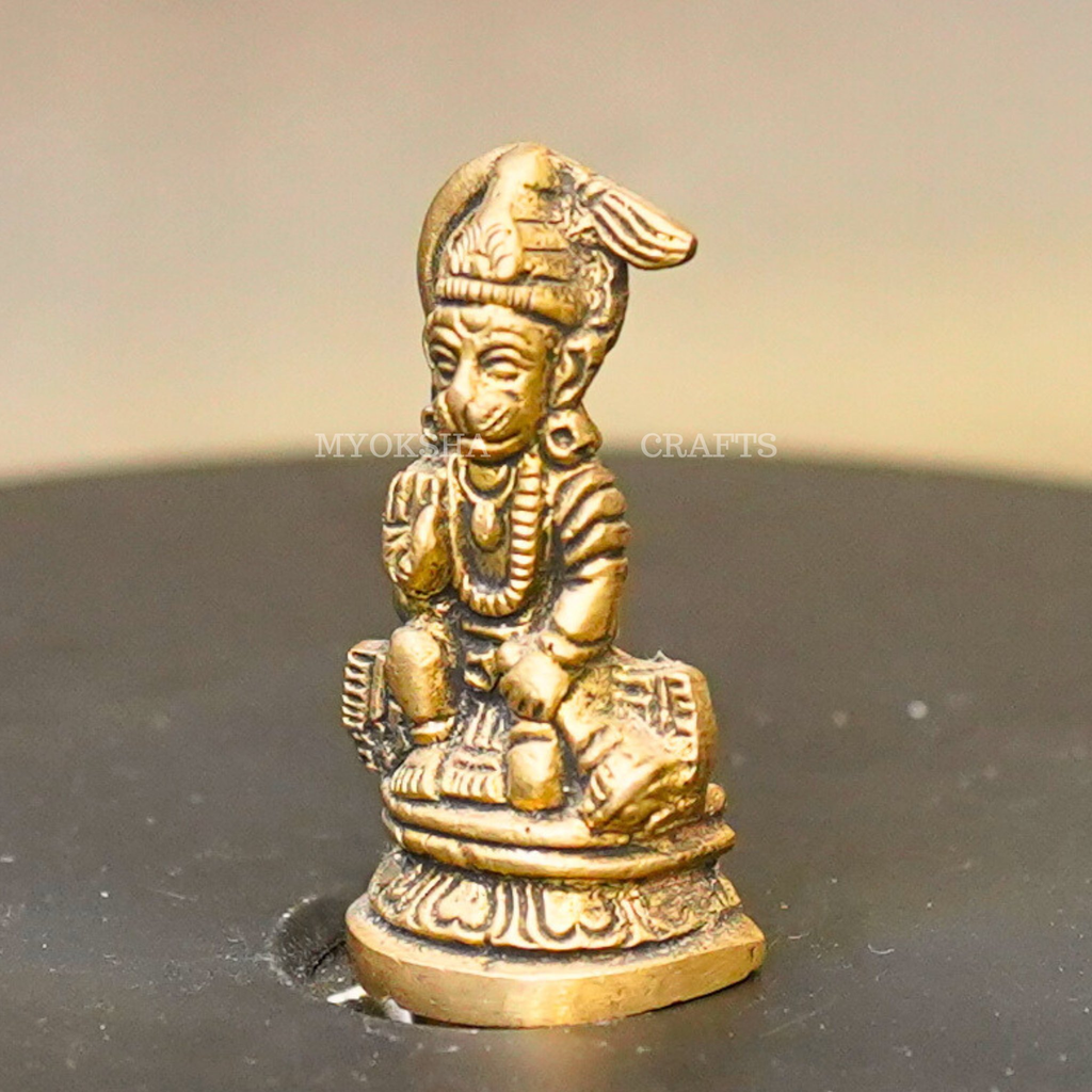 Brass Hanuman Sitting Idol | Grocsy