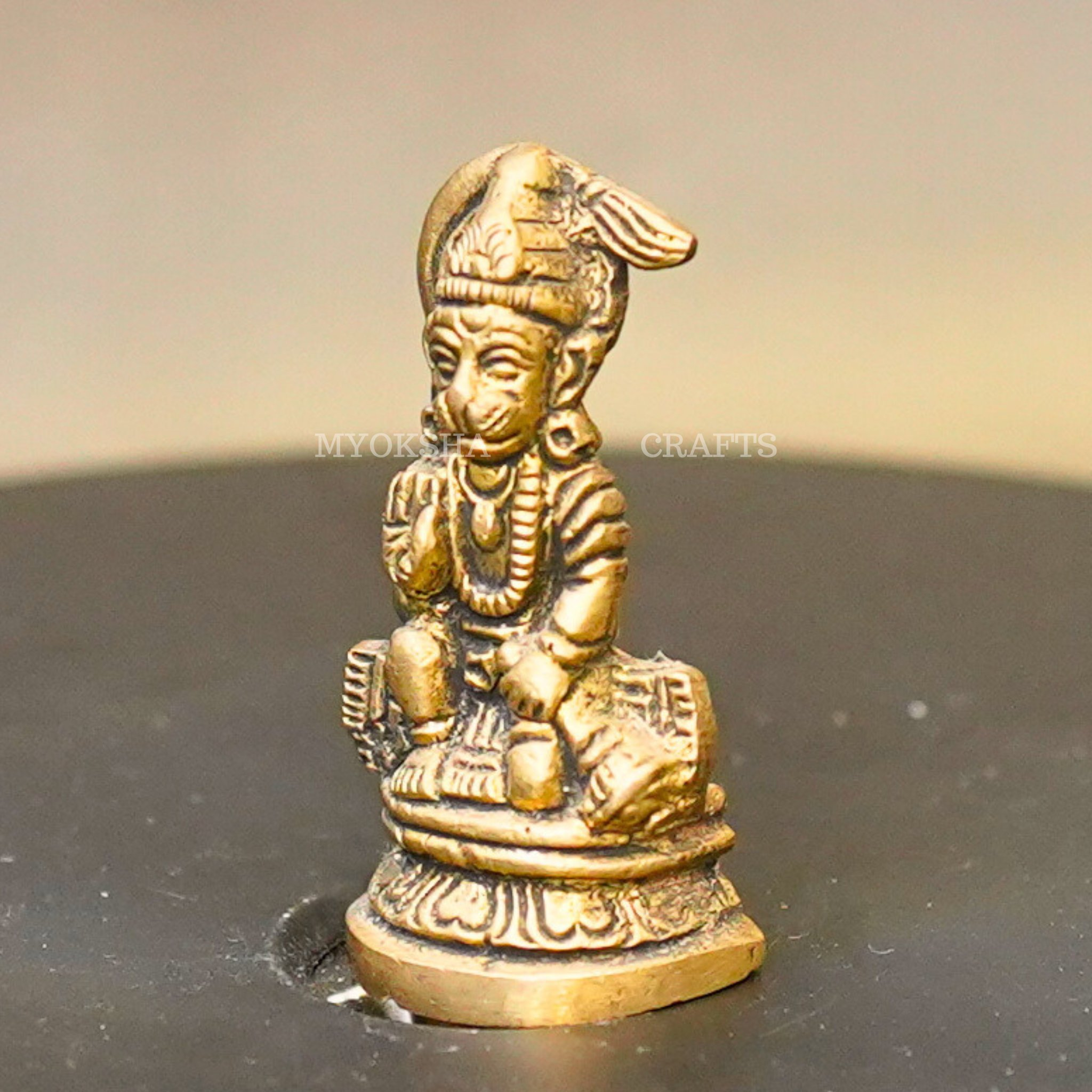 Brass Hanuman Sitting Idol | Grocsy
