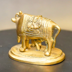 Brass Kamadenu with Calf Idol | Grocsy