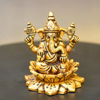 Brass Lotus Ganesha Idol | Grocsy