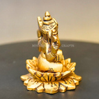 Brass Lotus Ganesha Idol | Grocsy
