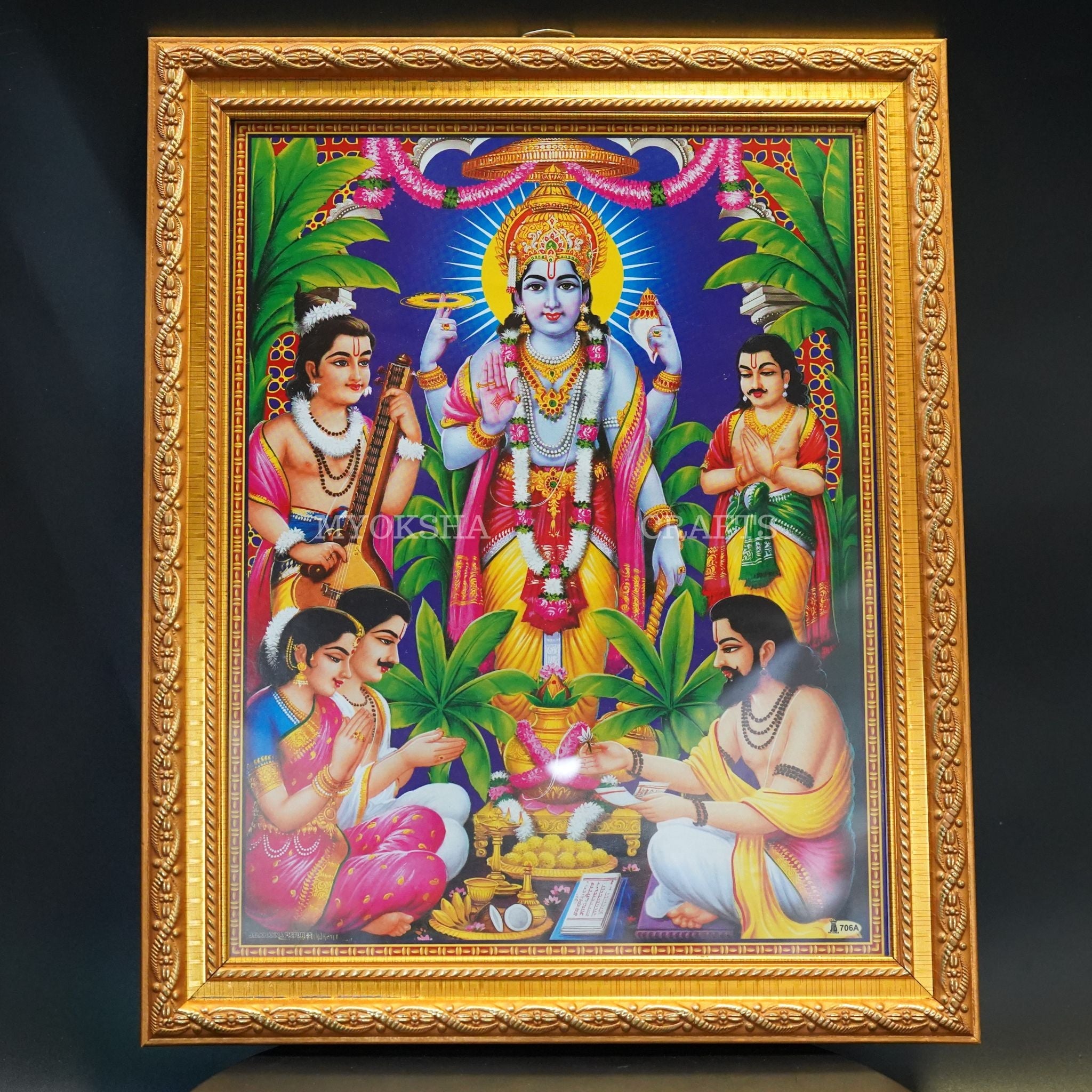 Medium Satyanarayana Swamy Photo Frame | Grocsy