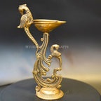 Brass Peacock Diya | Grocsy