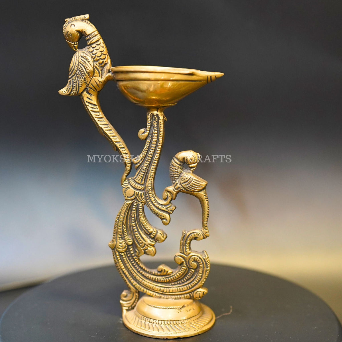 Brass Peacock Diya | Grocsy