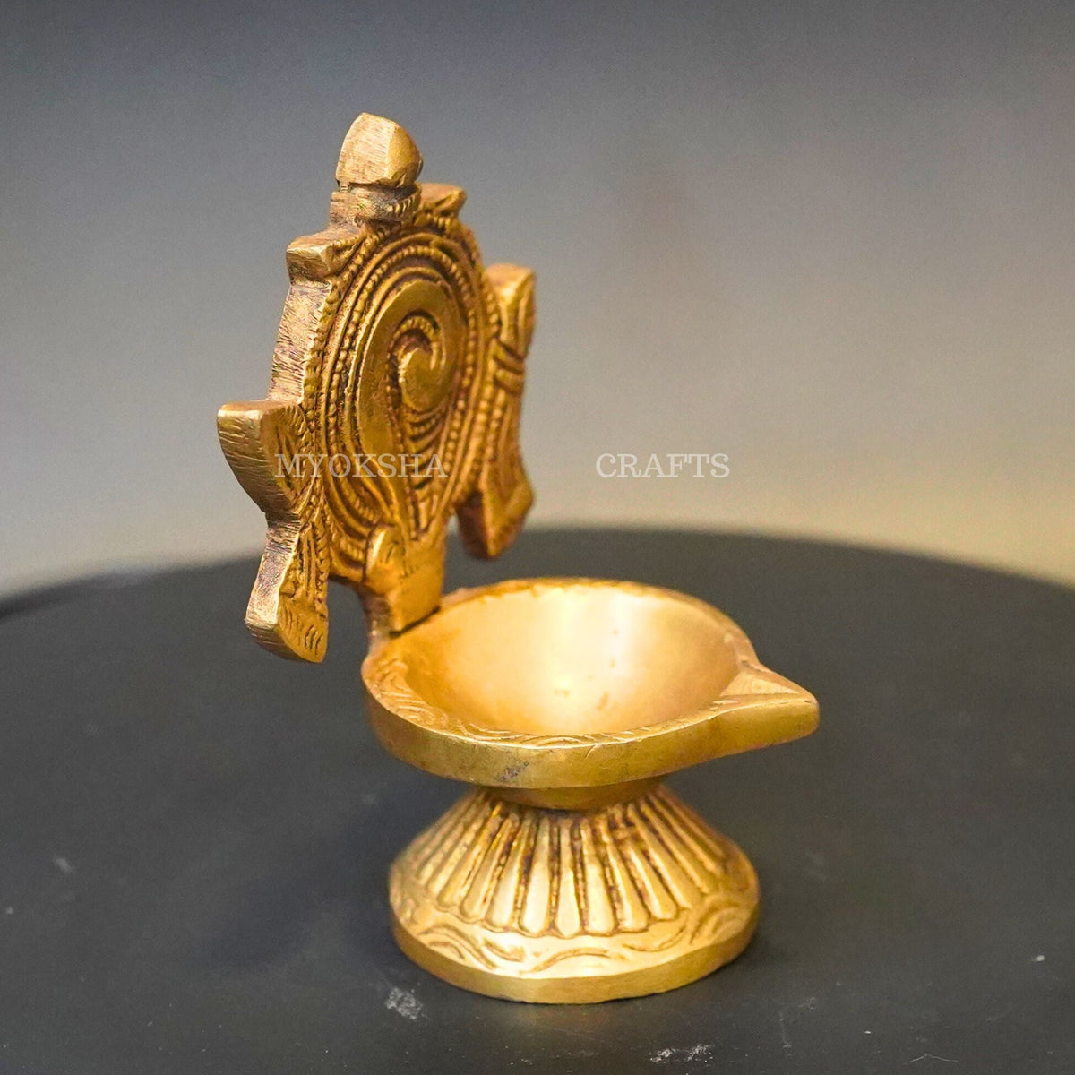 Brass Shankh Diya | Grocsy