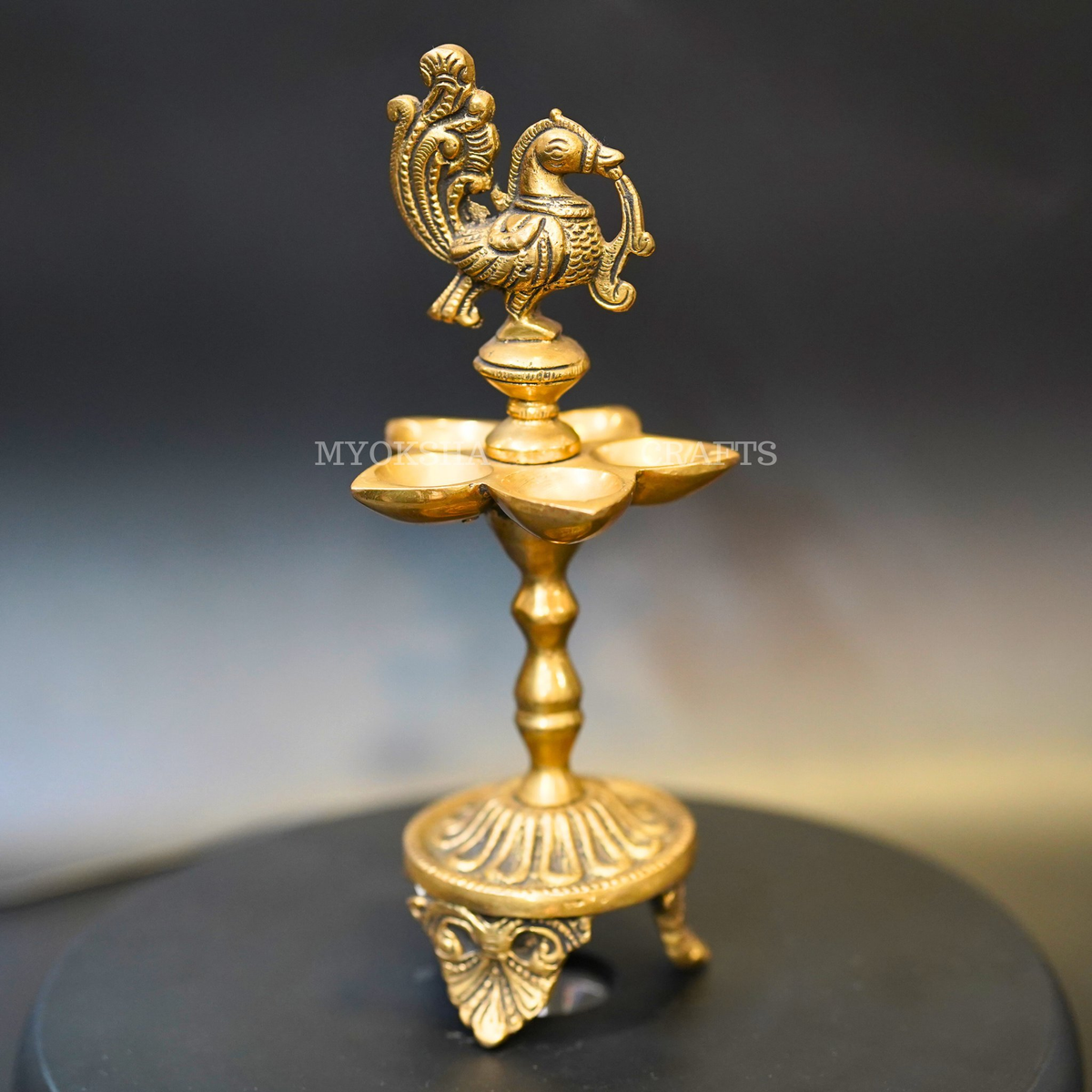 Brass Peacock Oil Wick Diya | Grocsy