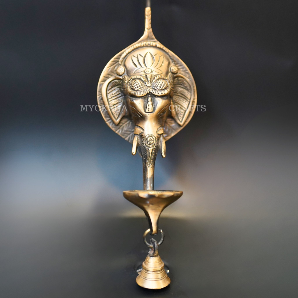 Brass Ganesha Wall Diya | Grocsy