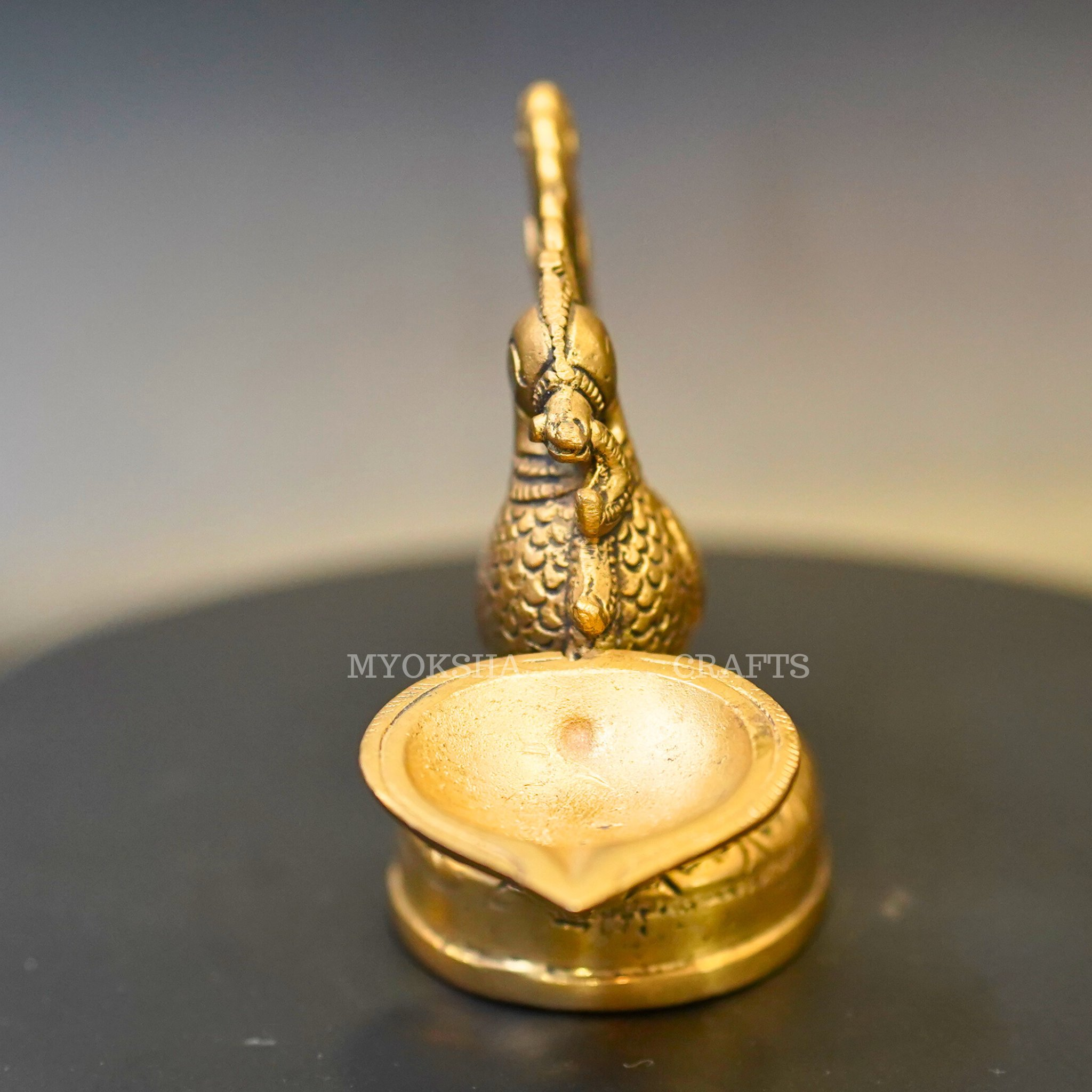 Brass Peacock Diya | Grocsy