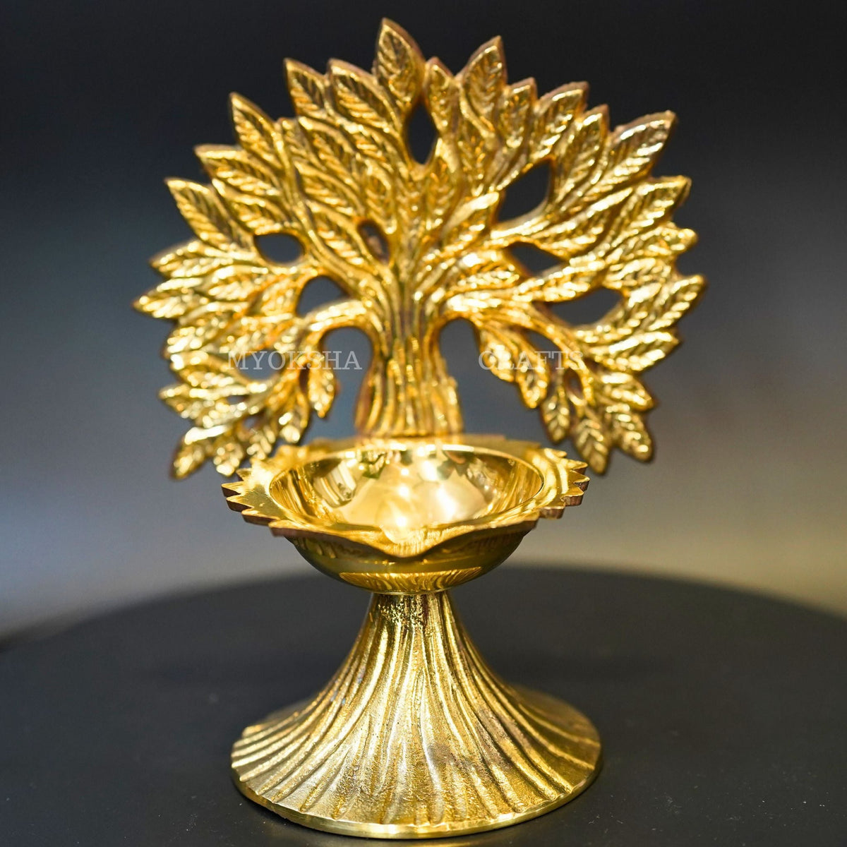 Brass Tree Design Diya | Grocsy