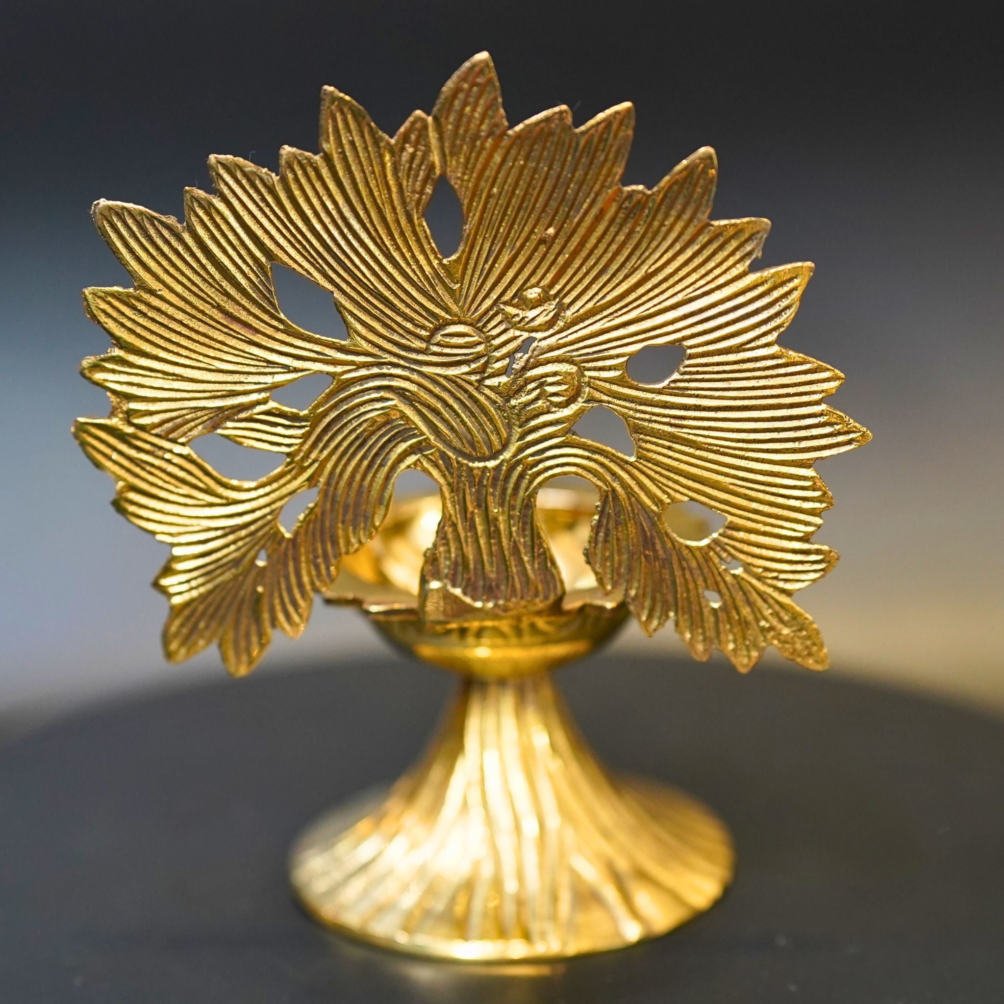 Brass Tree Design Diya | Grocsy