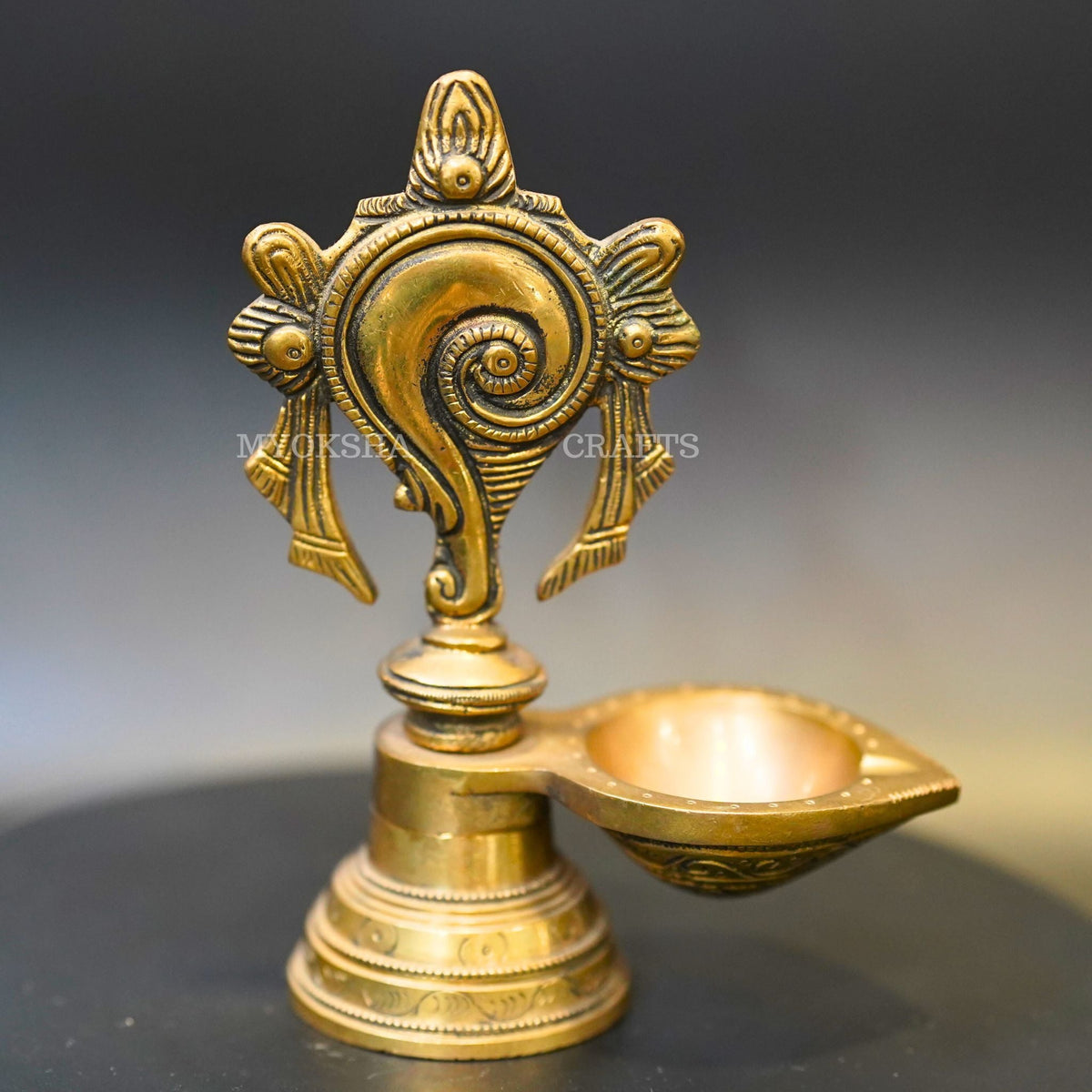 Brass Shankh Diya | Grocsy