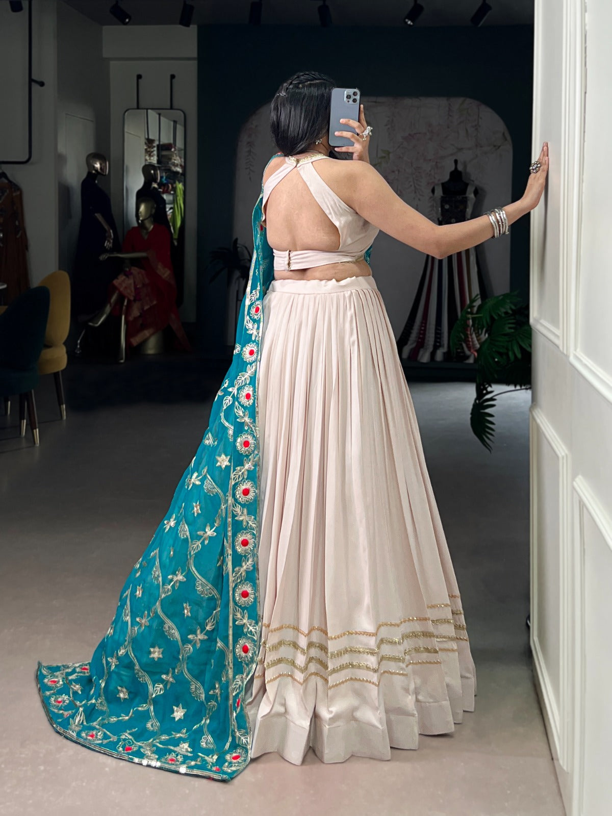 Lorenvalley Fashion Offwhite Pure Rayon Lace Touch Up Lehenga Choli with Dupatta | Grocsy