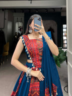 Lorenvalley Pure Cotton Plain And Printed With Foil Work Lehenga Choli with Dupatta | Grocsy