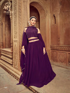 Anaita Purple Georgette Lehenga Choli With Hand Work | Grocsy