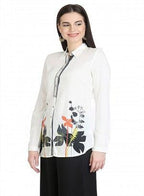 W for Woman White Full Sleeve Printed Top | Grocsy