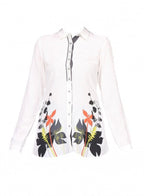 W for Woman White Full Sleeve Printed Top | Grocsy