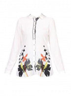 W for Woman White Full Sleeve Printed Top | Grocsy