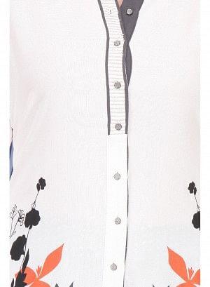 W for Woman White Full Sleeve Printed Top | Grocsy