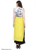 W for Woman Yellow Printed Sleeveless Gillet | Grocsy