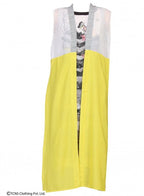 W for Woman Yellow Printed Sleeveless Gillet | Grocsy