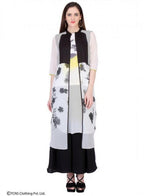 W for Woman White Printed Sleeveless Gillet | Grocsy
