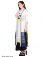 W for Woman White Printed Sleeveless Gillet | Grocsy