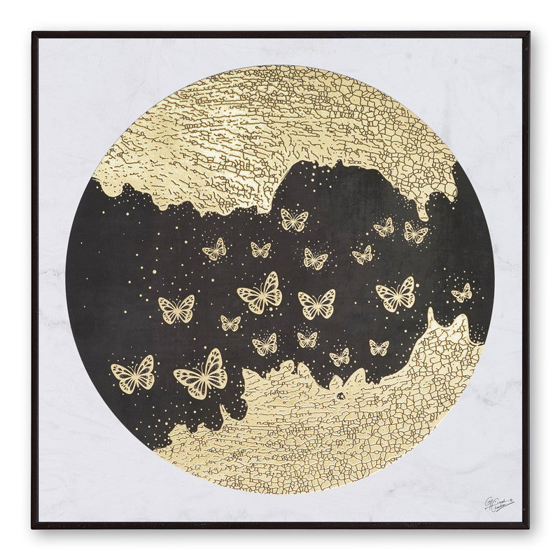Tehzeeb Creations Golden Embossed Wall Painting | Grocsy
