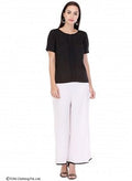 W for Woman Black Short Sleeve Top | Grocsy