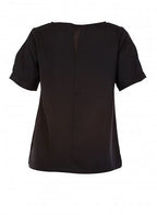 W for Woman Black Short Sleeve Top | Grocsy