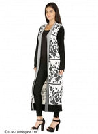 W for Woman White Leaf-Print Long Cardigan | Grocsy