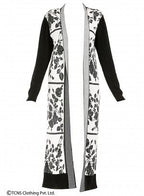 W for Woman White Leaf-Print Long Cardigan | Grocsy